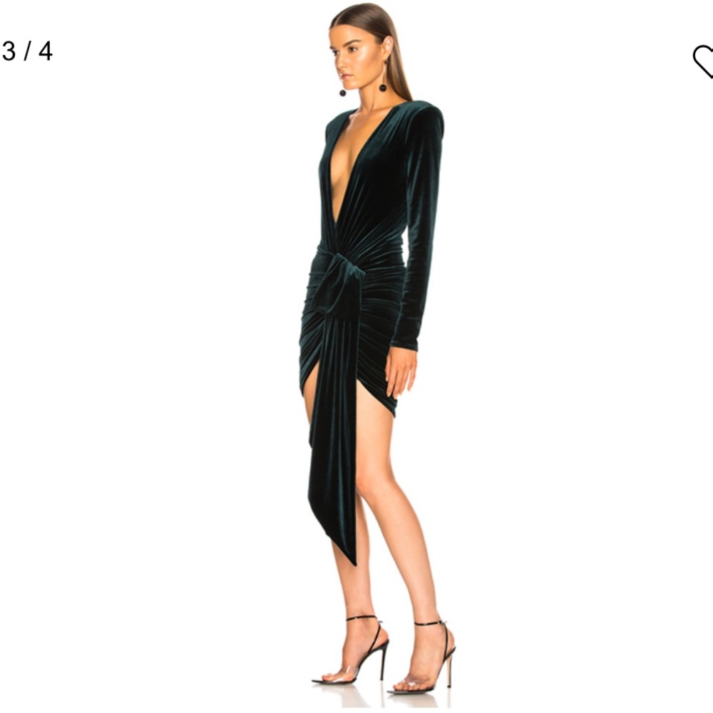 SOLD Alexandre vauthier green velvet mini dress - Picture 2 of 7